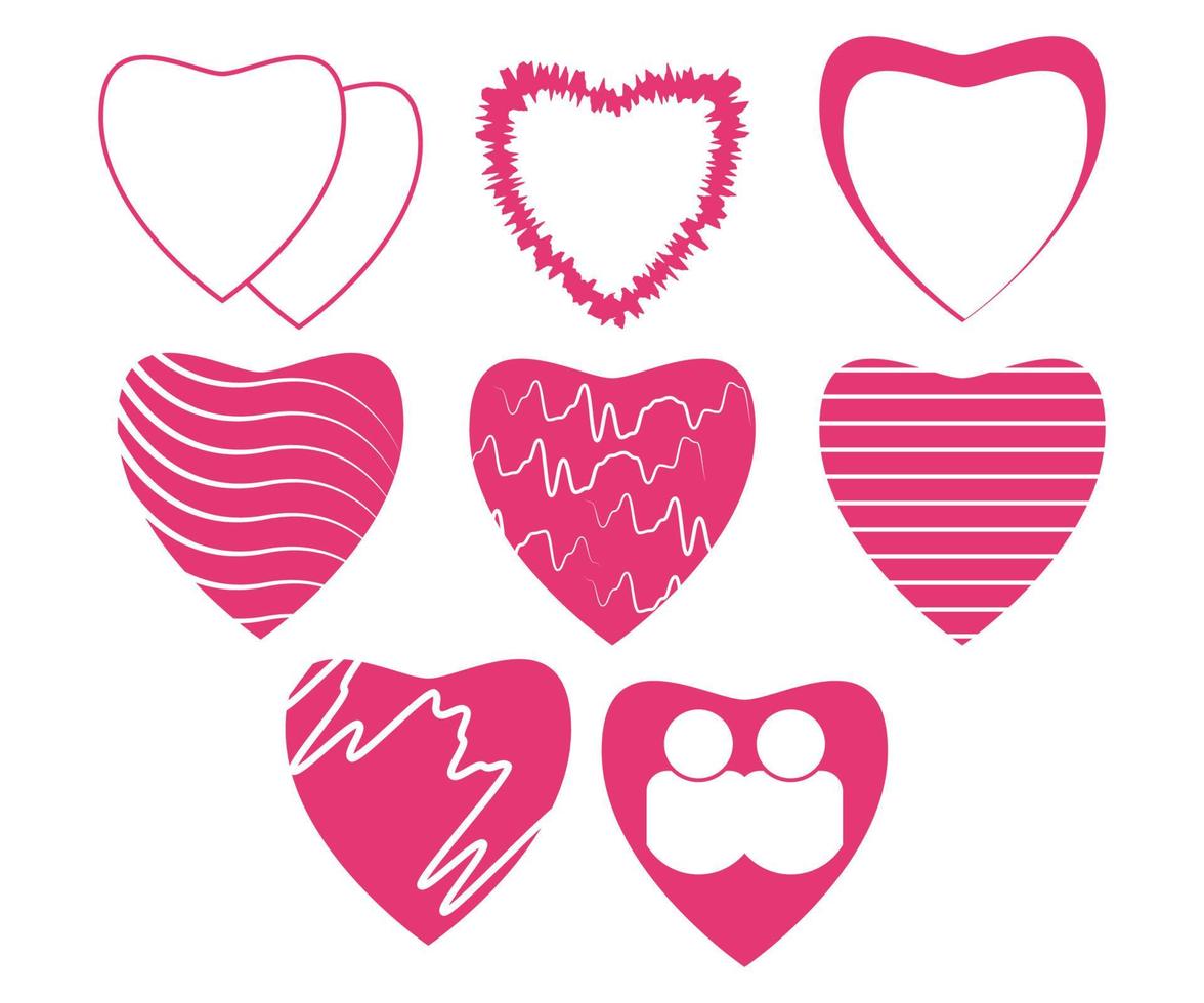 Heart icon set vector