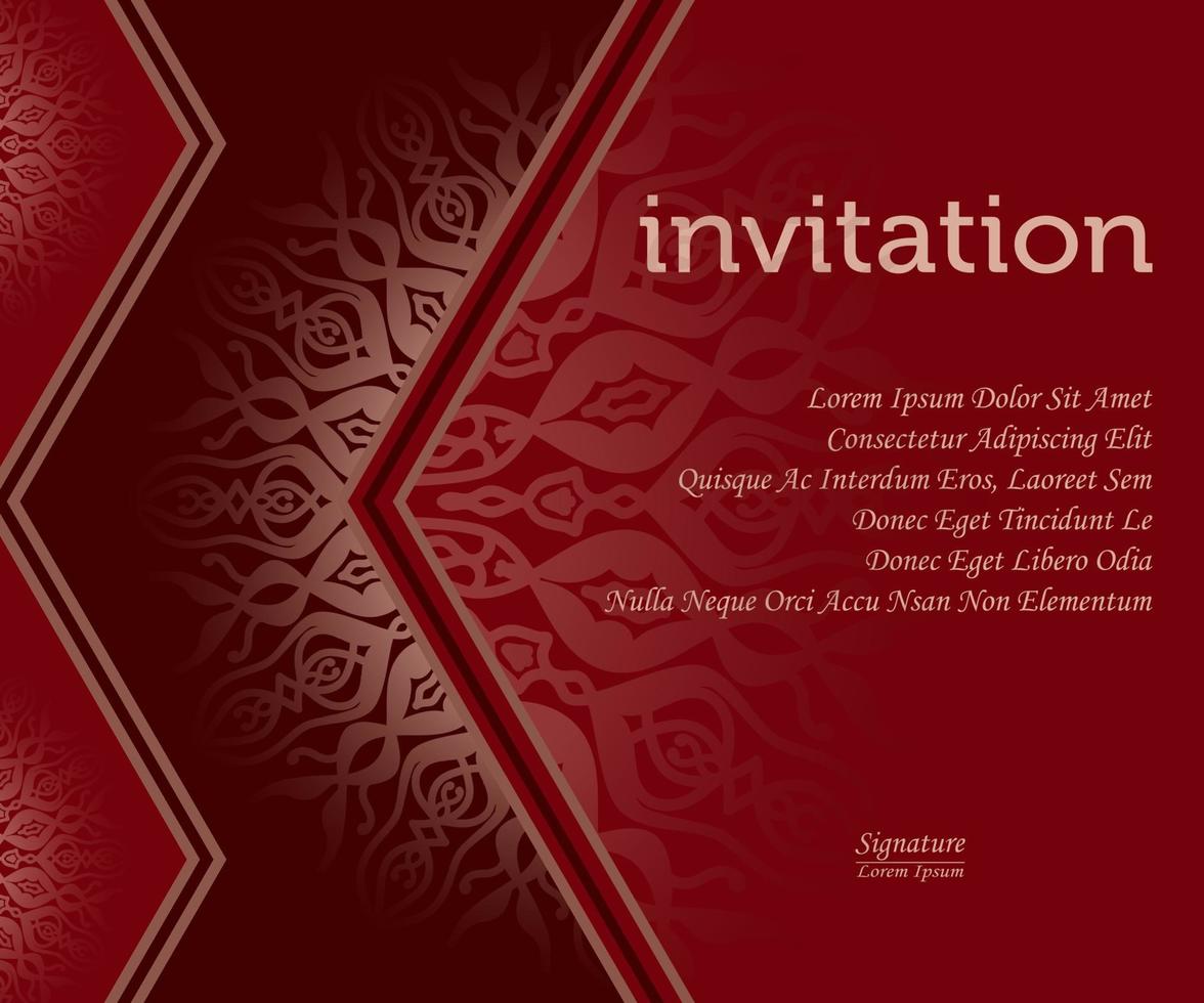 mandala background invitation template vector