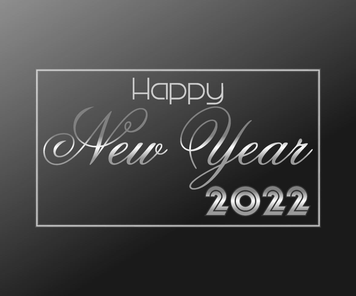 silver new year 2022 text effect on black background vector