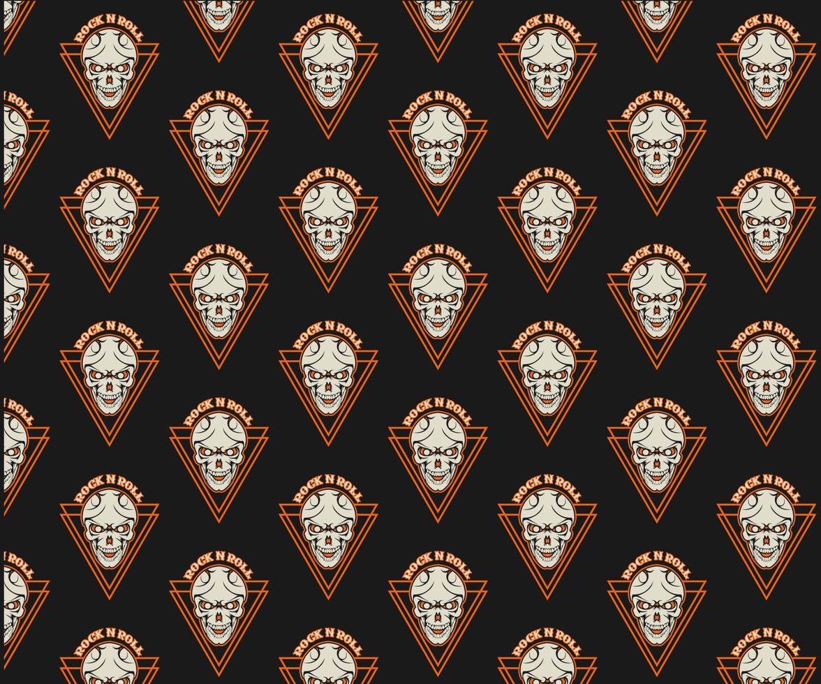 skull head pattern t-shirt illustration vector