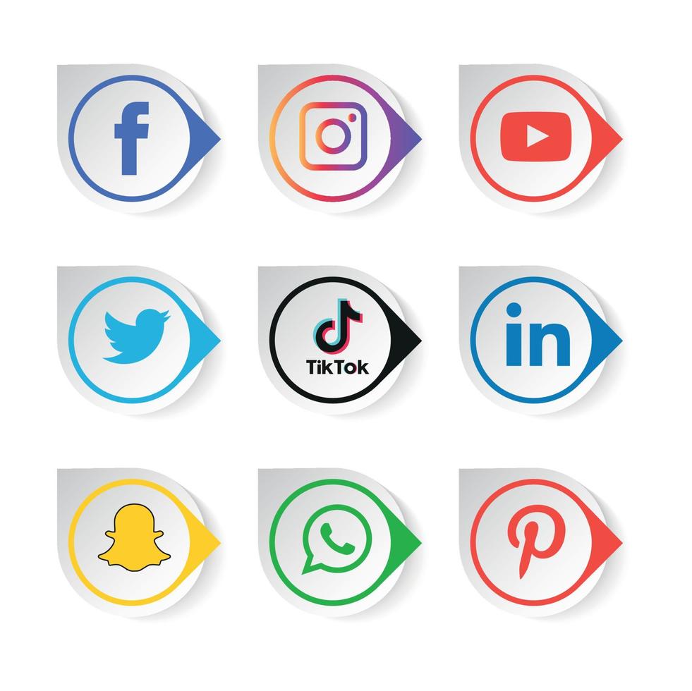 Social Media flat icons technology, network. background  group smiley face sale. Share, Like, Vector illustration Twitter, YouTube, WhatsApp, Snapchat, Facebook, instagram, tiktok, tok