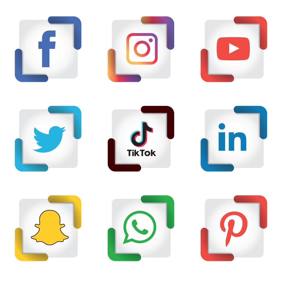 Social Media flat icons technology, network. background  group smiley face sale. Share, Like, Vector illustration Twitter, YouTube, WhatsApp, Snapchat, Facebook, instagram, tiktok, tok