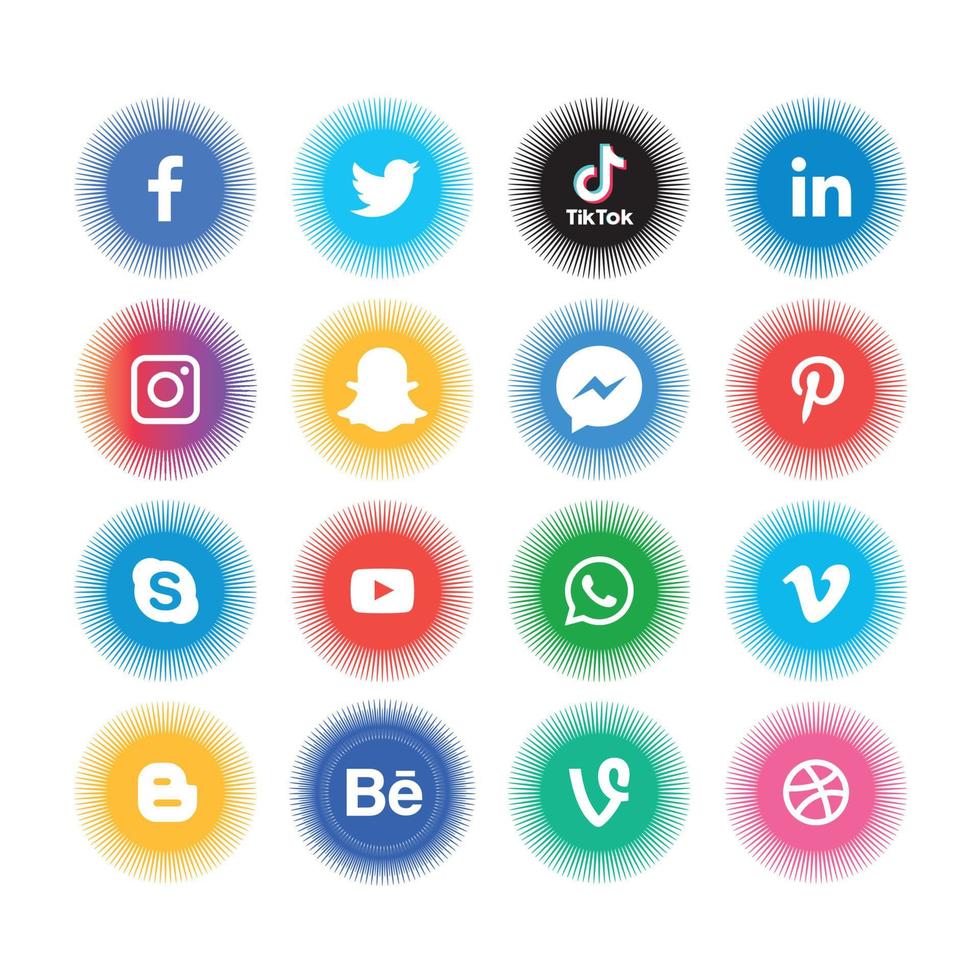 Social Media flat icons technology, network. background  group smiley face sale. Share, Like, Vector illustration Twitter, YouTube, WhatsApp, Snapchat, Facebook, instagram, tiktok, tok