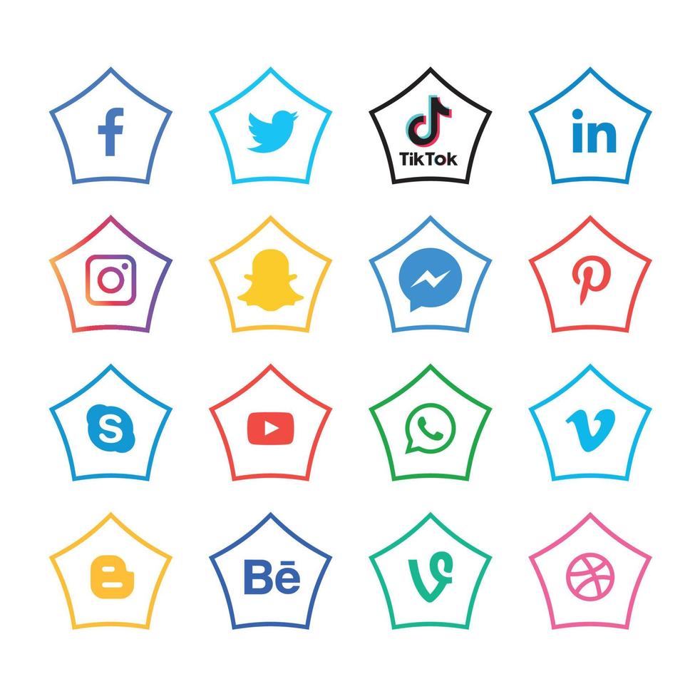 Social Media flat icons technology, network. background  group smiley face sale. Share, Like, Vector illustration Twitter, YouTube, WhatsApp, Snapchat, Facebook, instagram, tiktok, tok