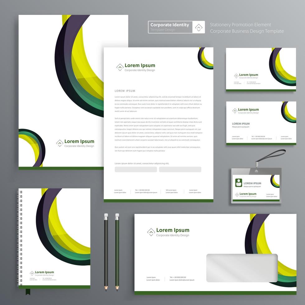 Corporate Business Identity template design stationery Vector abstract  background with memo Gift Items Color promotional souvenirs elements