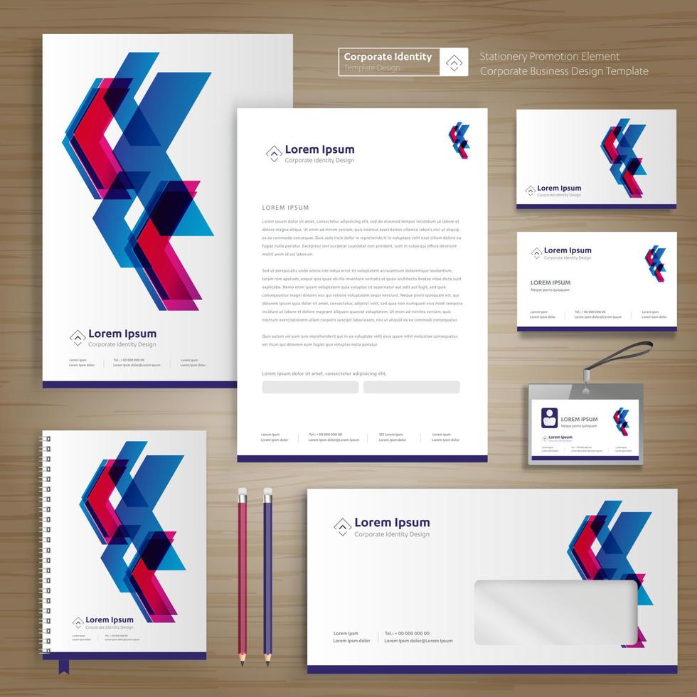 Corporate Business Identity template design stationery Vector abstract  background with memo Gift Items Color promotional souvenirs elements