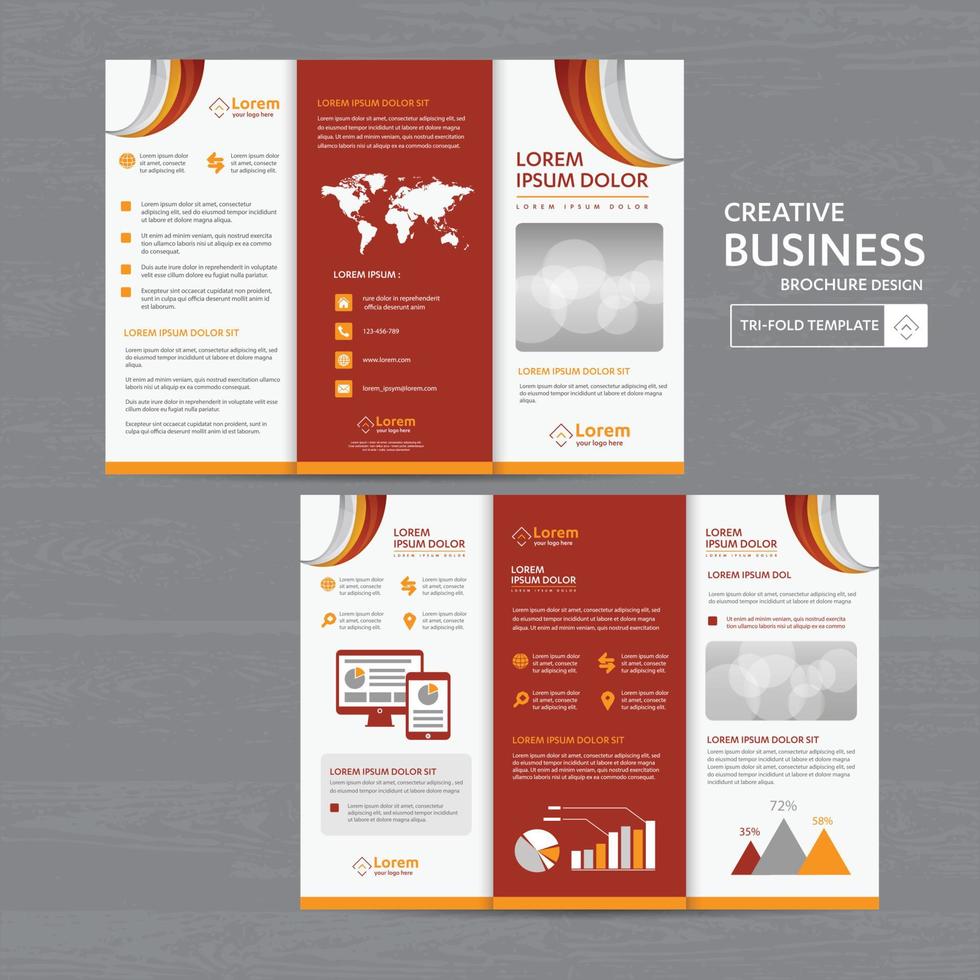 Tri fold Brochure Mock up Background abstract business Leaflet Flyer vector design presentation layout a4 size