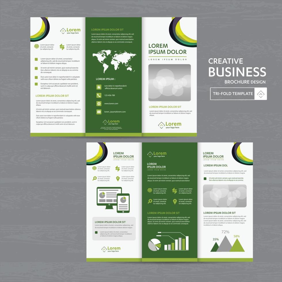 Tri fold Brochure Mock up Background abstract business Leaflet Flyer vector design presentation layout a4 size