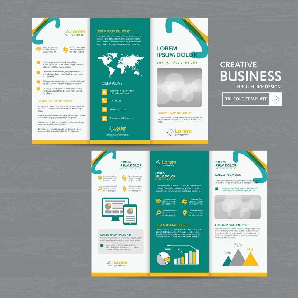 Tri fold Brochure Mock up Background abstract business Leaflet Flyer vector design presentation layout a4 size