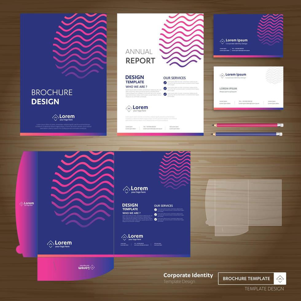 Corporate Business Design Folder Template for digital technology company. Element of stationery, annual report community friends presentation business, working promotion vector