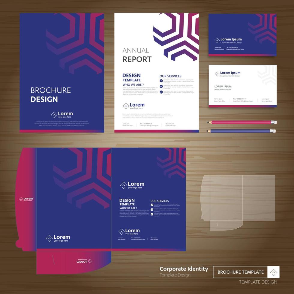 Corporate Business Design Folder Template for digital technology company. Element of stationery, annual report community friends presentation business, working promotion vector
