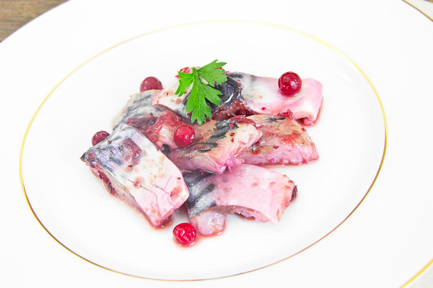 Salt Marinated Mackerel with Cranberries and Spices photo