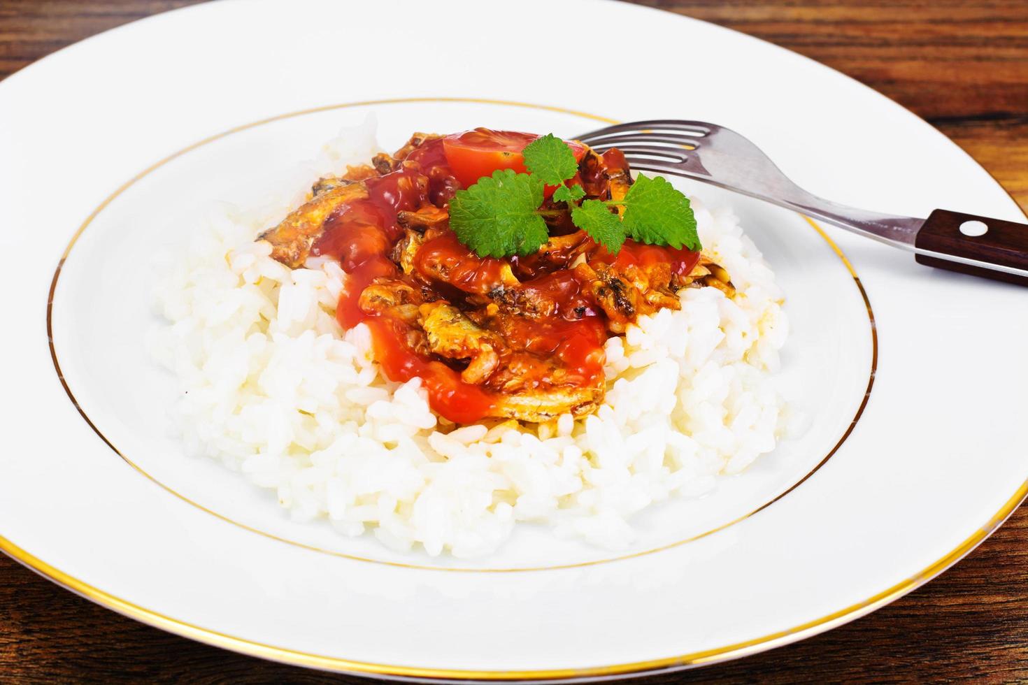Rice with Canned Fish in Tomato Sauce photo