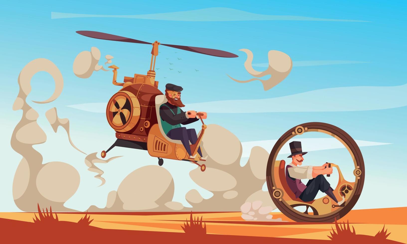 Steampunk Cartoon Illustration vector