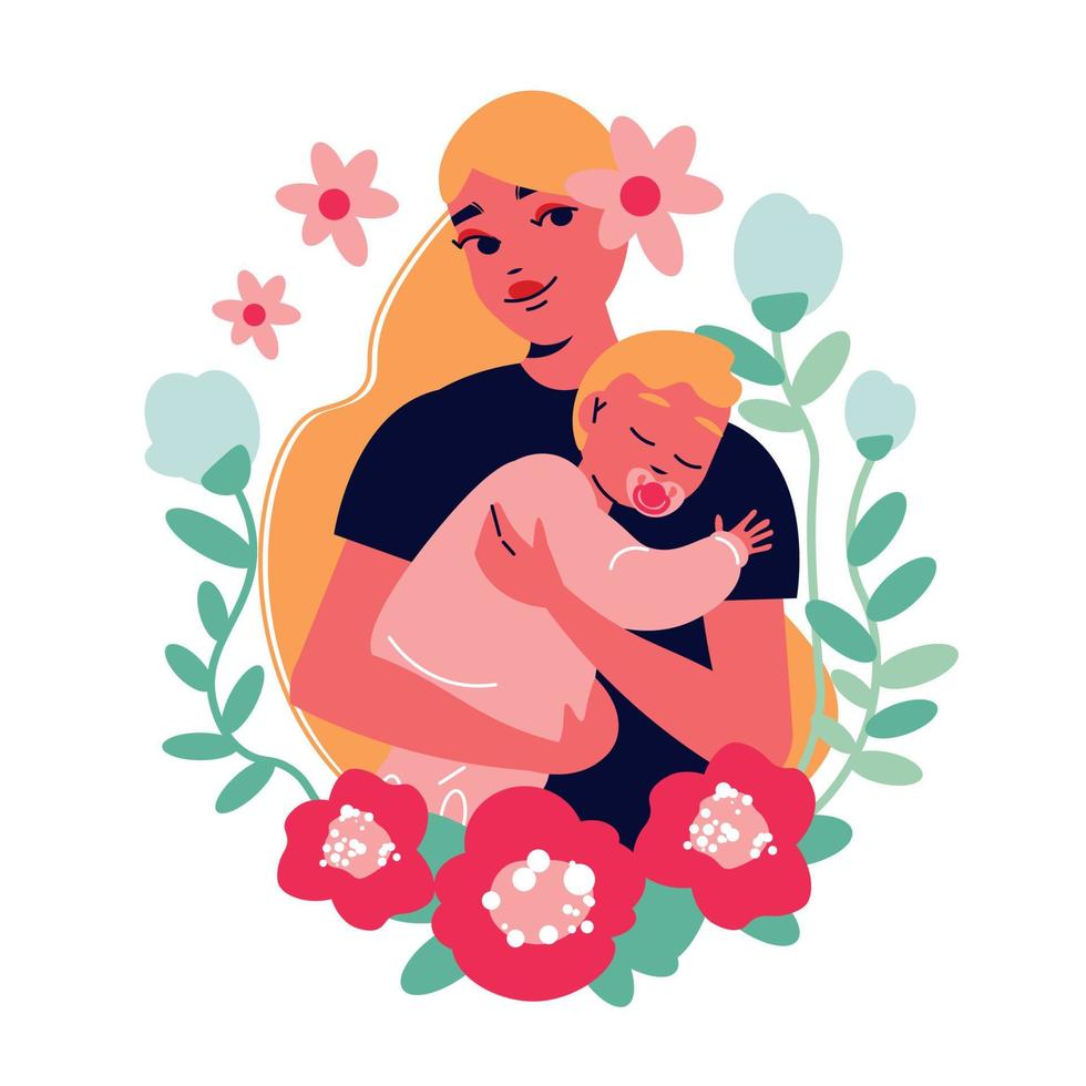 Mothers Day Child Composition vector