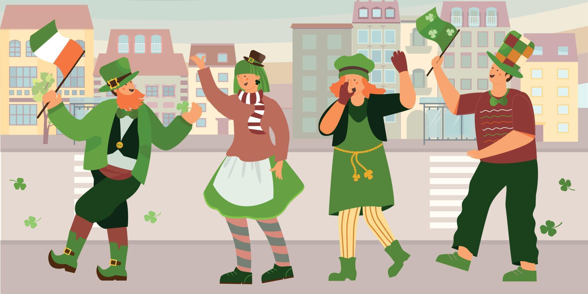 Street Patricks Day Composition vector