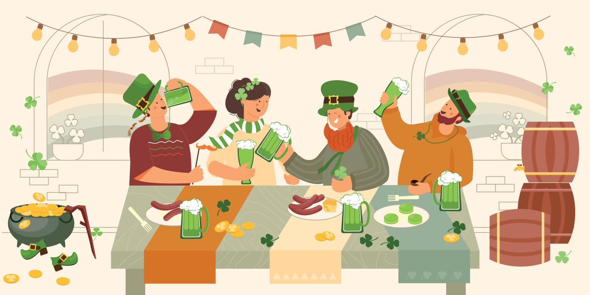 Patricks Day Dinner Composition vector