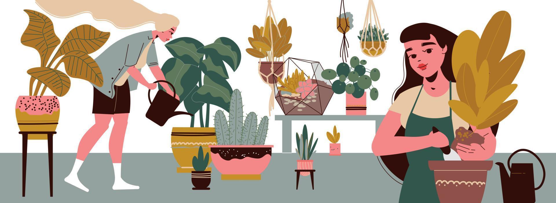 Home Plants People Composition vector