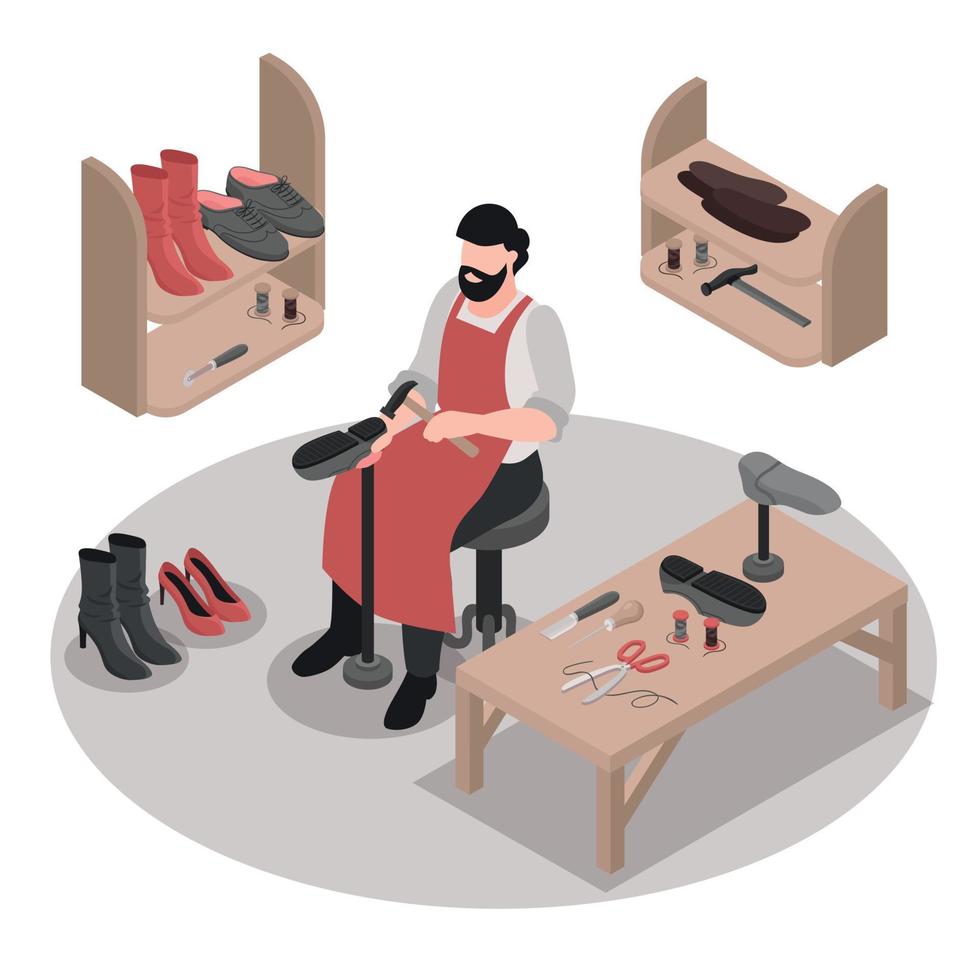 Isometric Shoemaker Illustration vector