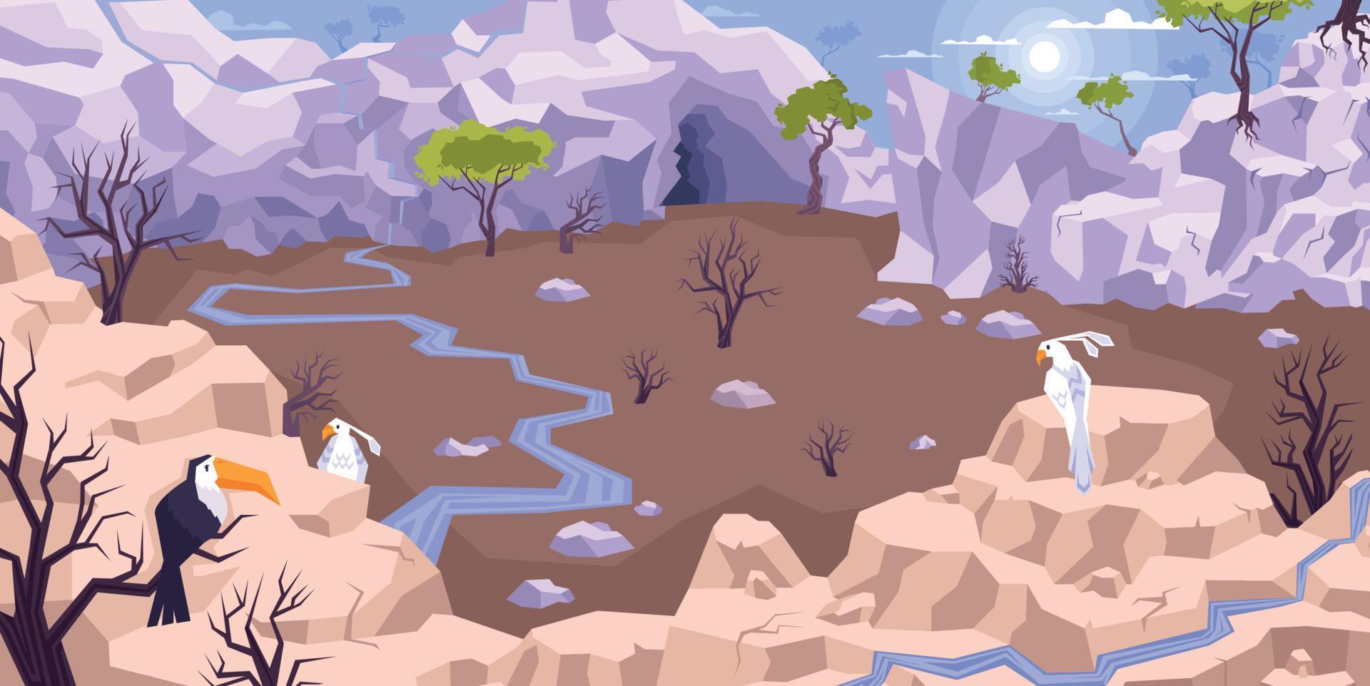 Exotic Landscape Mountains Composition vector