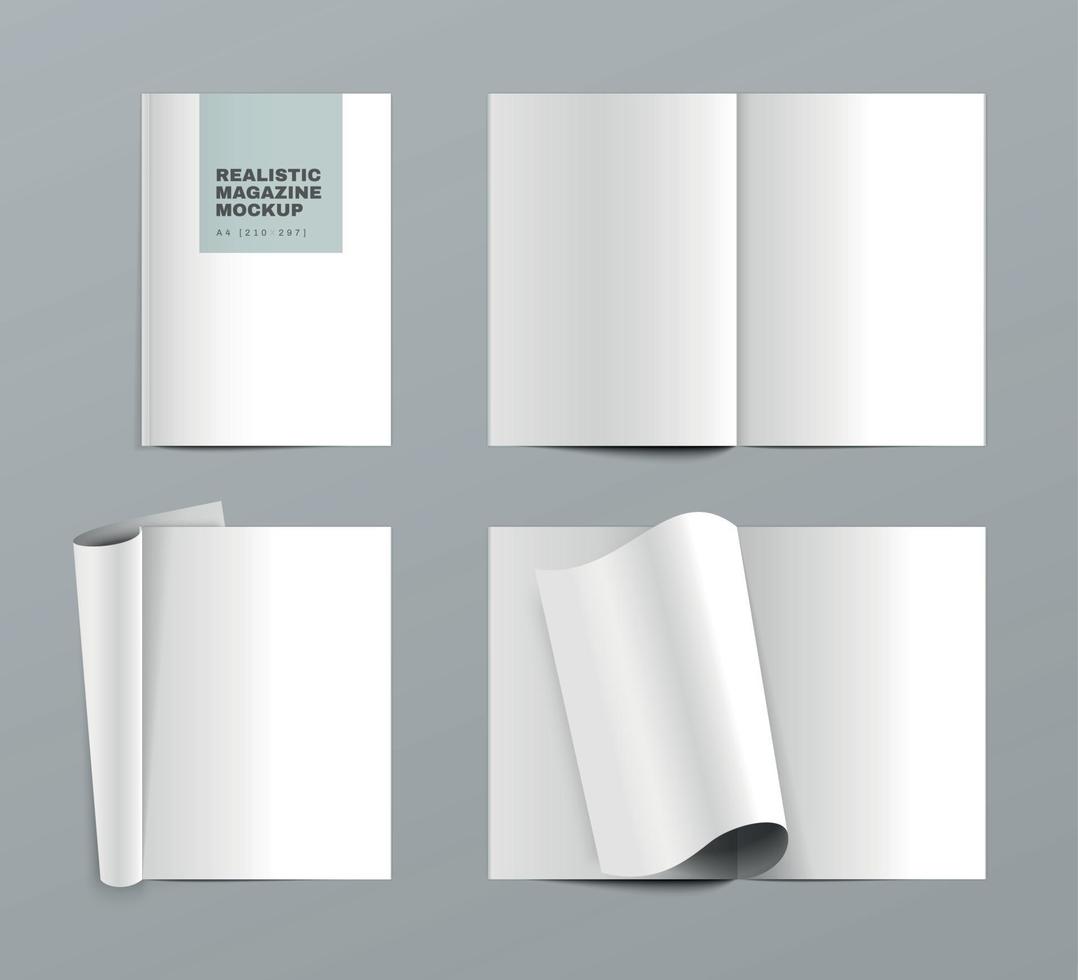 Magazine Mockup Realistic Set vector