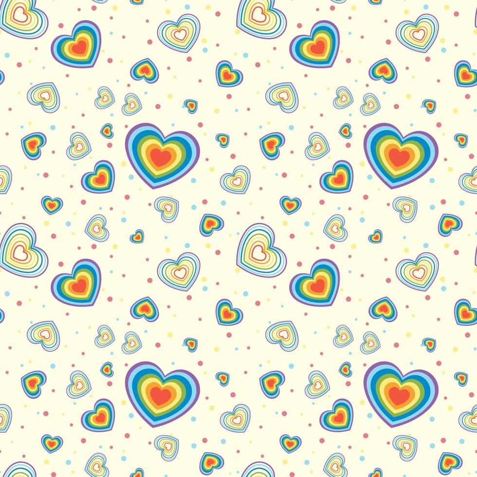 Cute heart seamless background vector