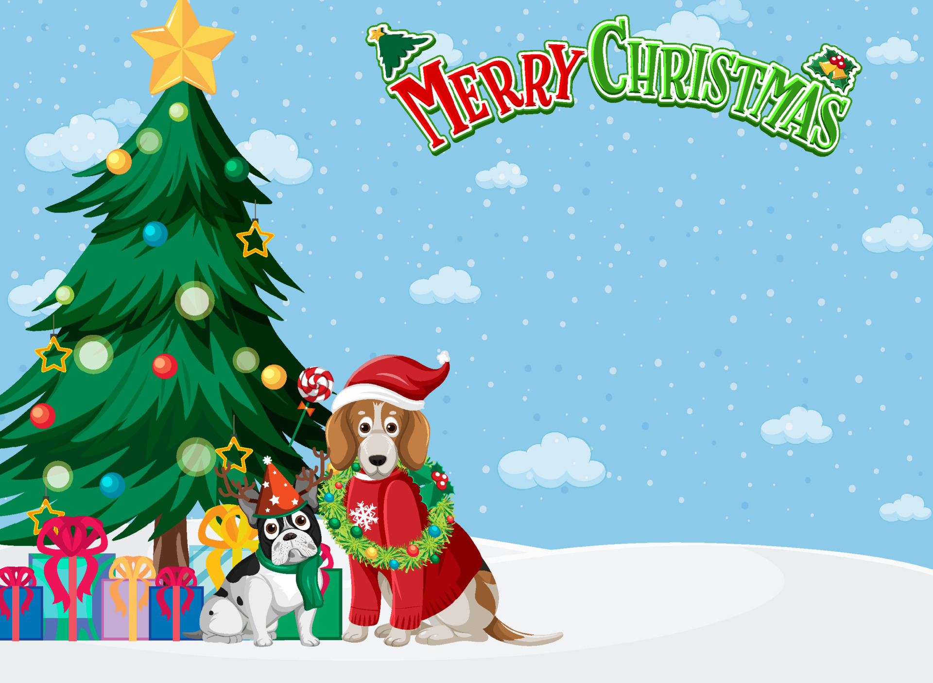 Merry Christmas background template with Beagle dog 4454191 Vector Art at Vecteezy Merry Christmas background template with Beagle dog 4454191 Vector Art at Vecteezy