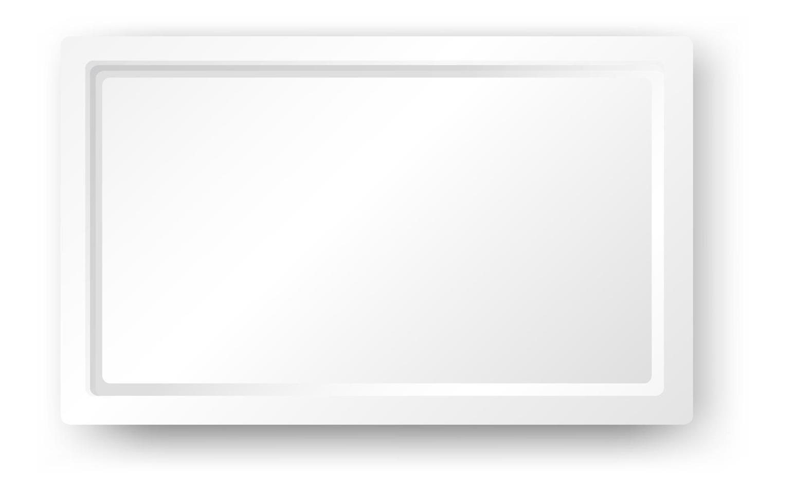 Isolated white rectangle plate vector