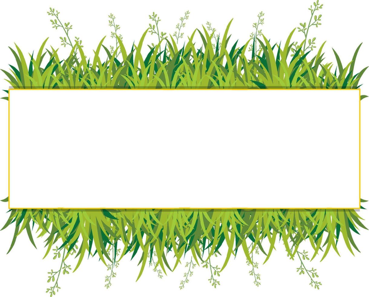 un marco horizontal de plantilla de hierba natural vector