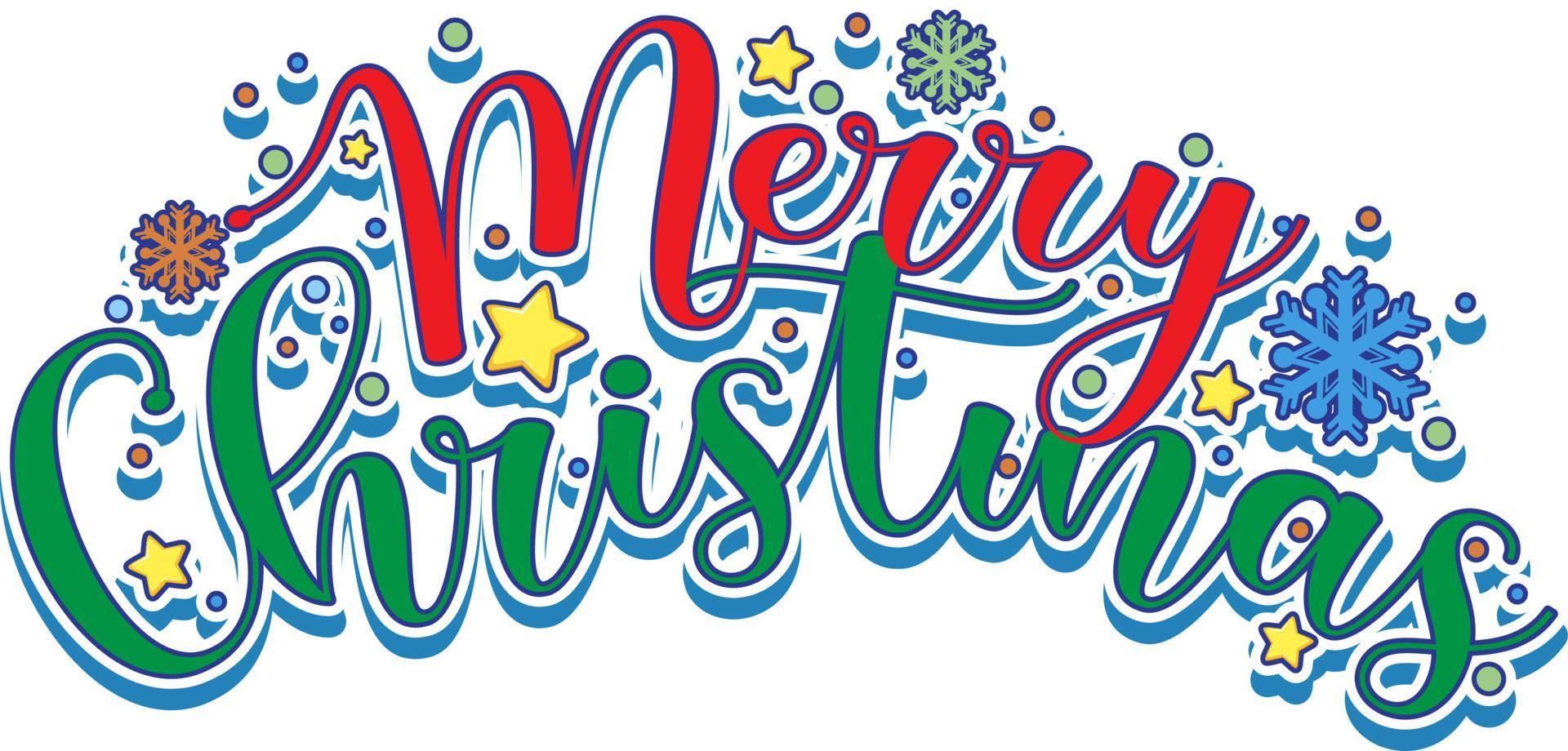 Merry Christmas lettering design on white background vector
