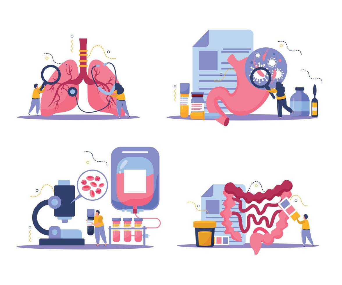 Health Checkup Concept Icons Set vector