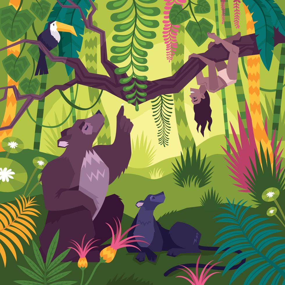 Mowgli Landscape Background vector