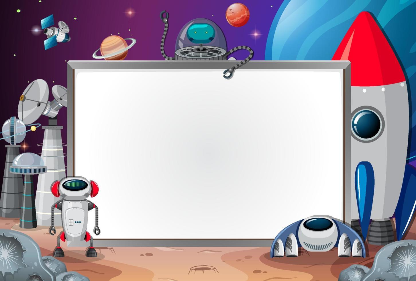 A banner outer space scence background vector