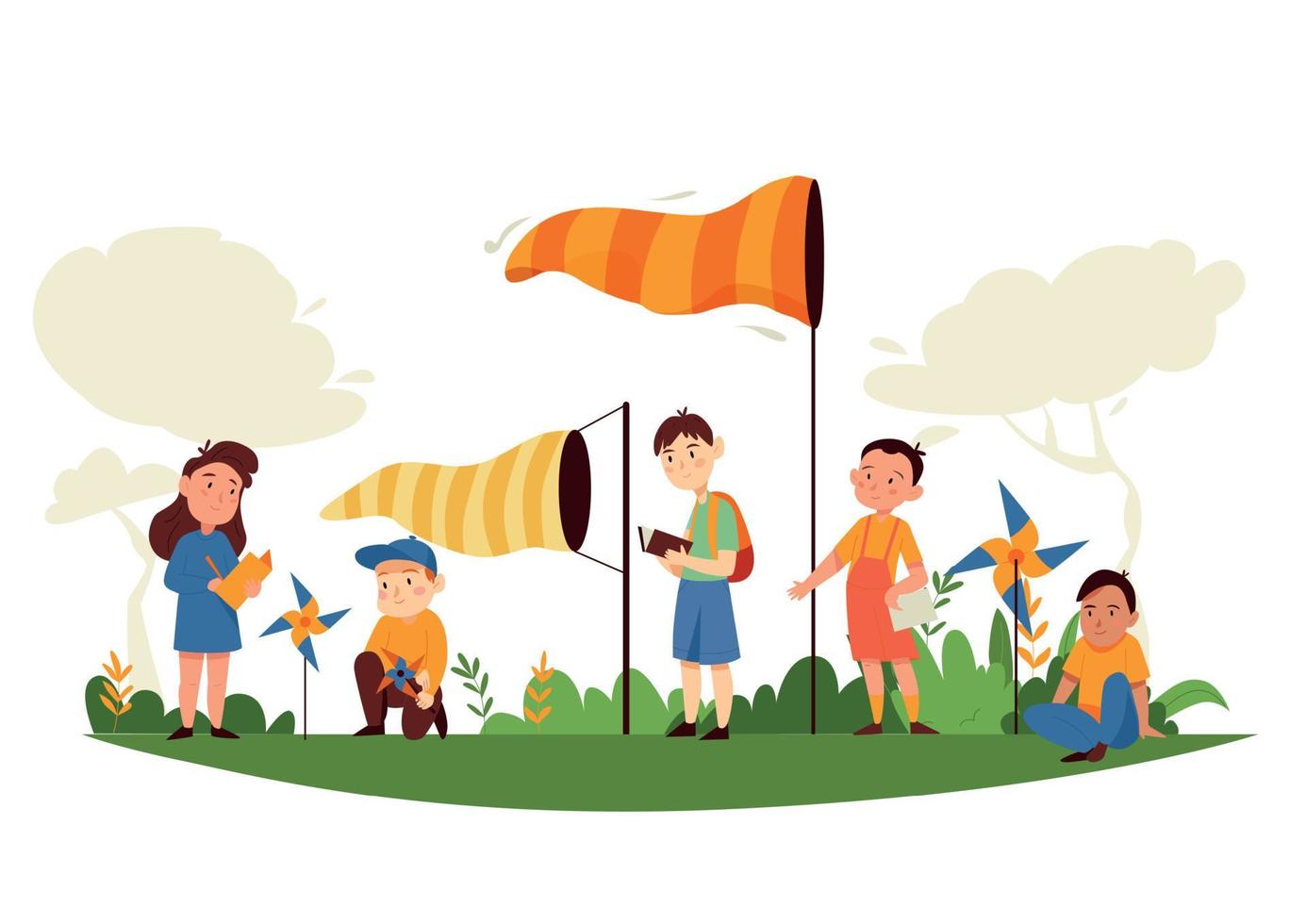 Wind Vane Kids Composition vector