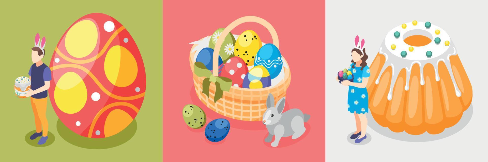 Easter Isometric Design Concept vector