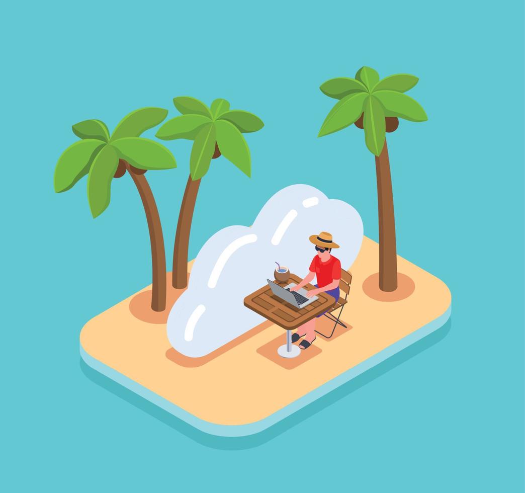Remote Working Concept vector