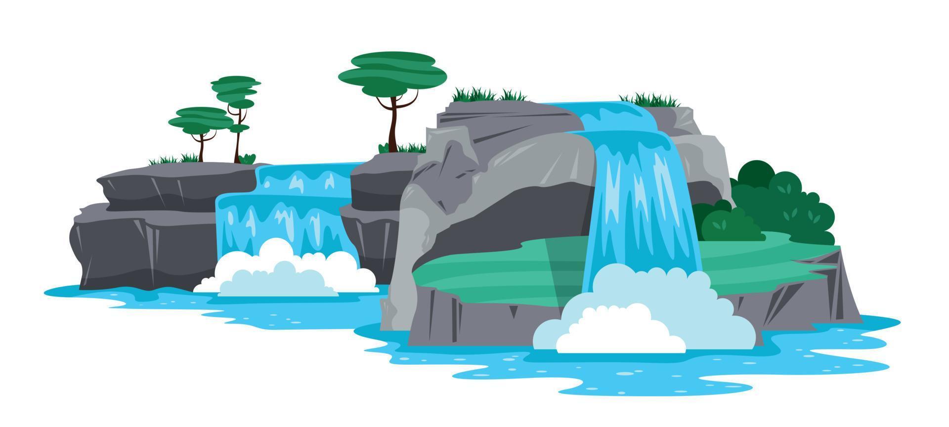 Waterfall Horizontal Illustration vector