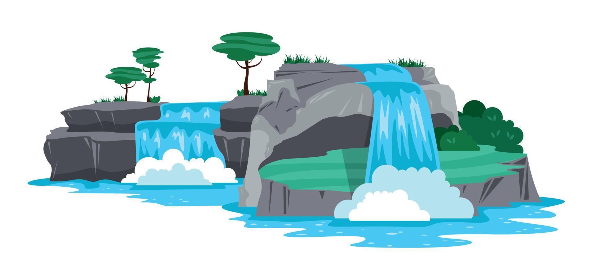 ilustración horizontal cascada vector