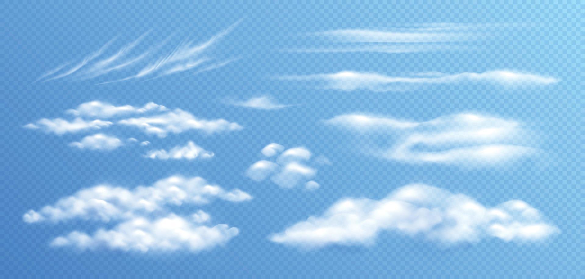 Realistic Sky Clouds Collection vector