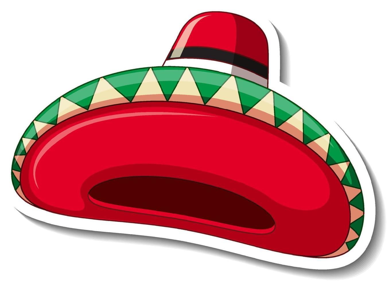 Mexican hat cartoon sticker vector