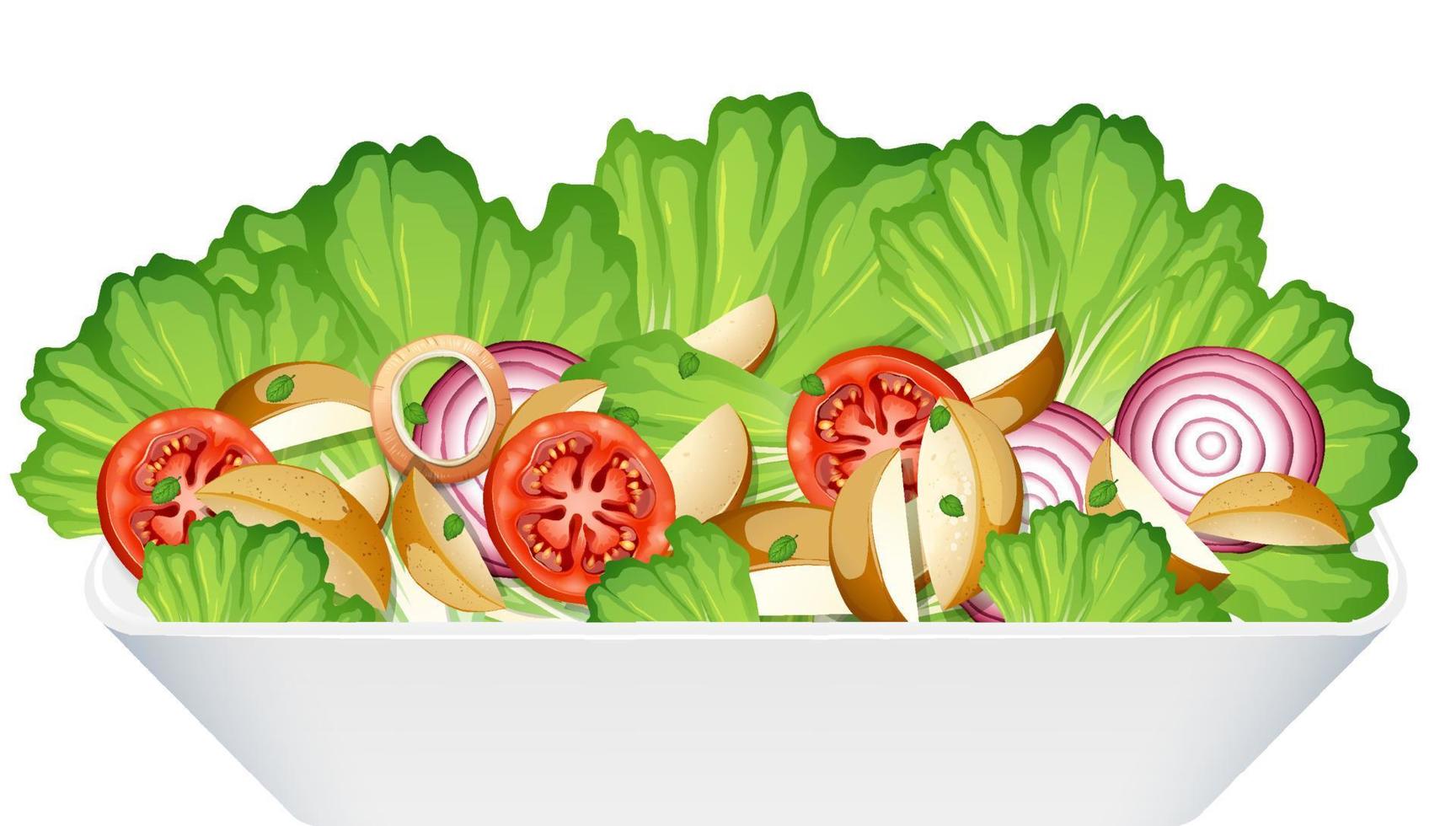 Healthy meal with fresh vegetable salad bowl vector