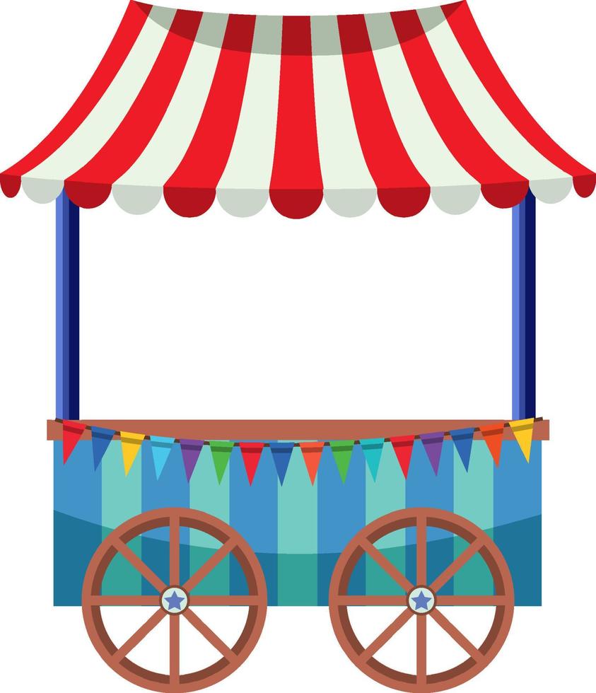 Amusement park trolley with striped roof vector