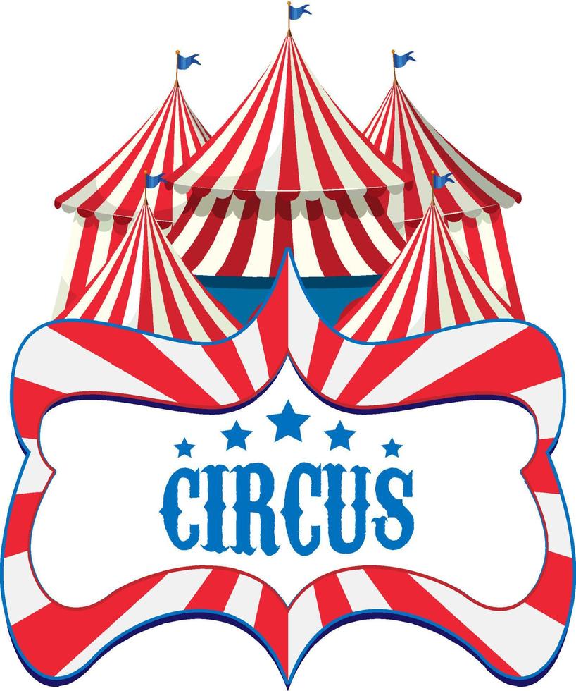 Banner de circo con carpa de circo. vector