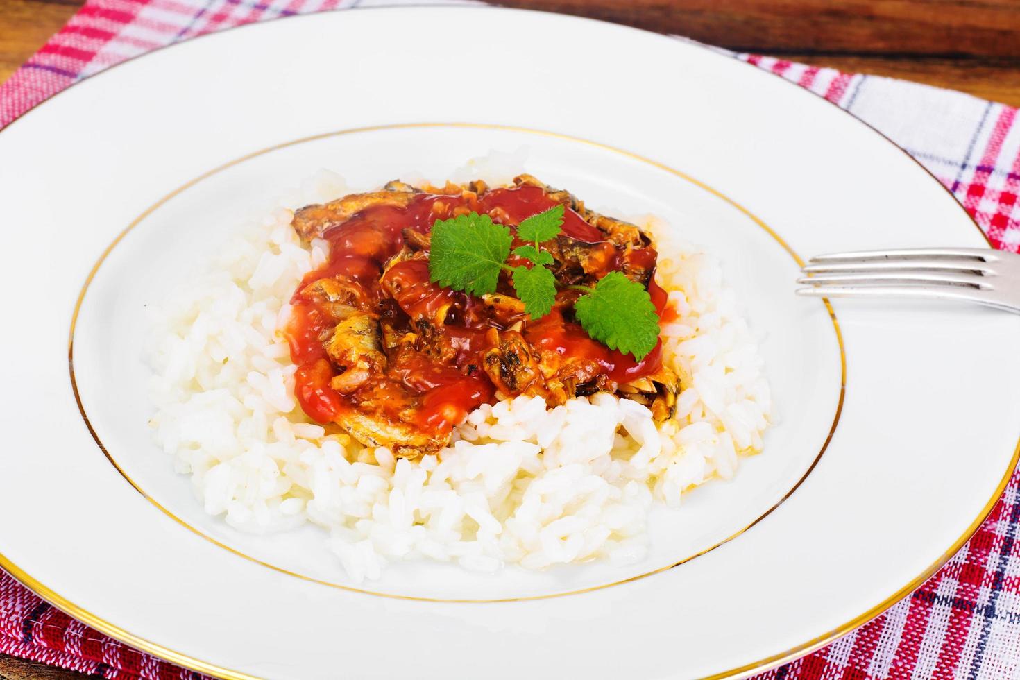 Rice with Canned Fish in Tomato Sauce photo