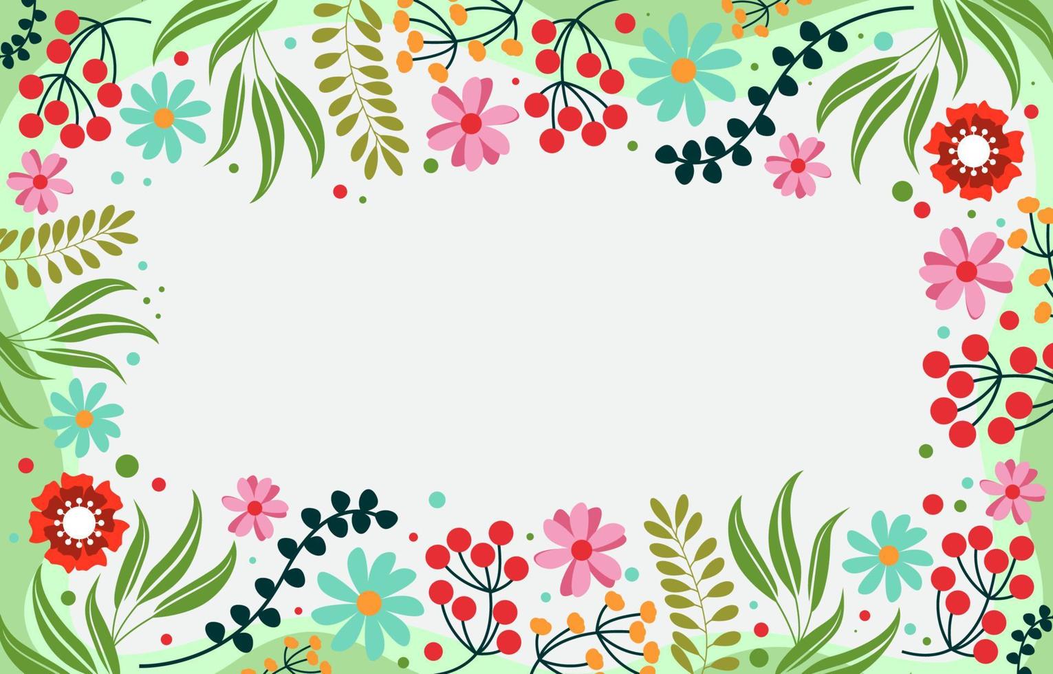 fondo floral colorido primavera plana vector