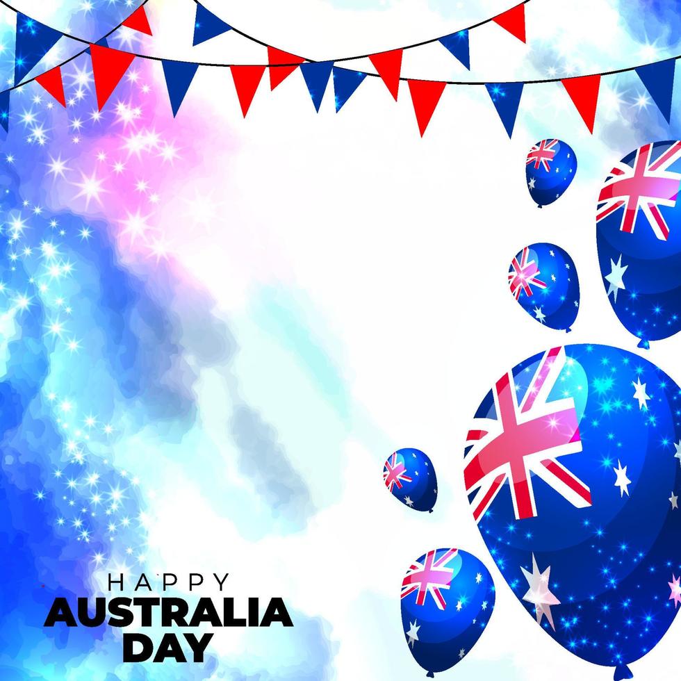 feliz día de australia fondo de acuarela vector