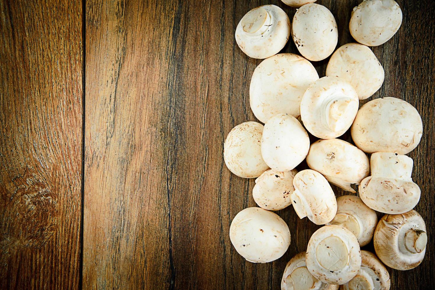 Mushrooms on a Wooden Board photo