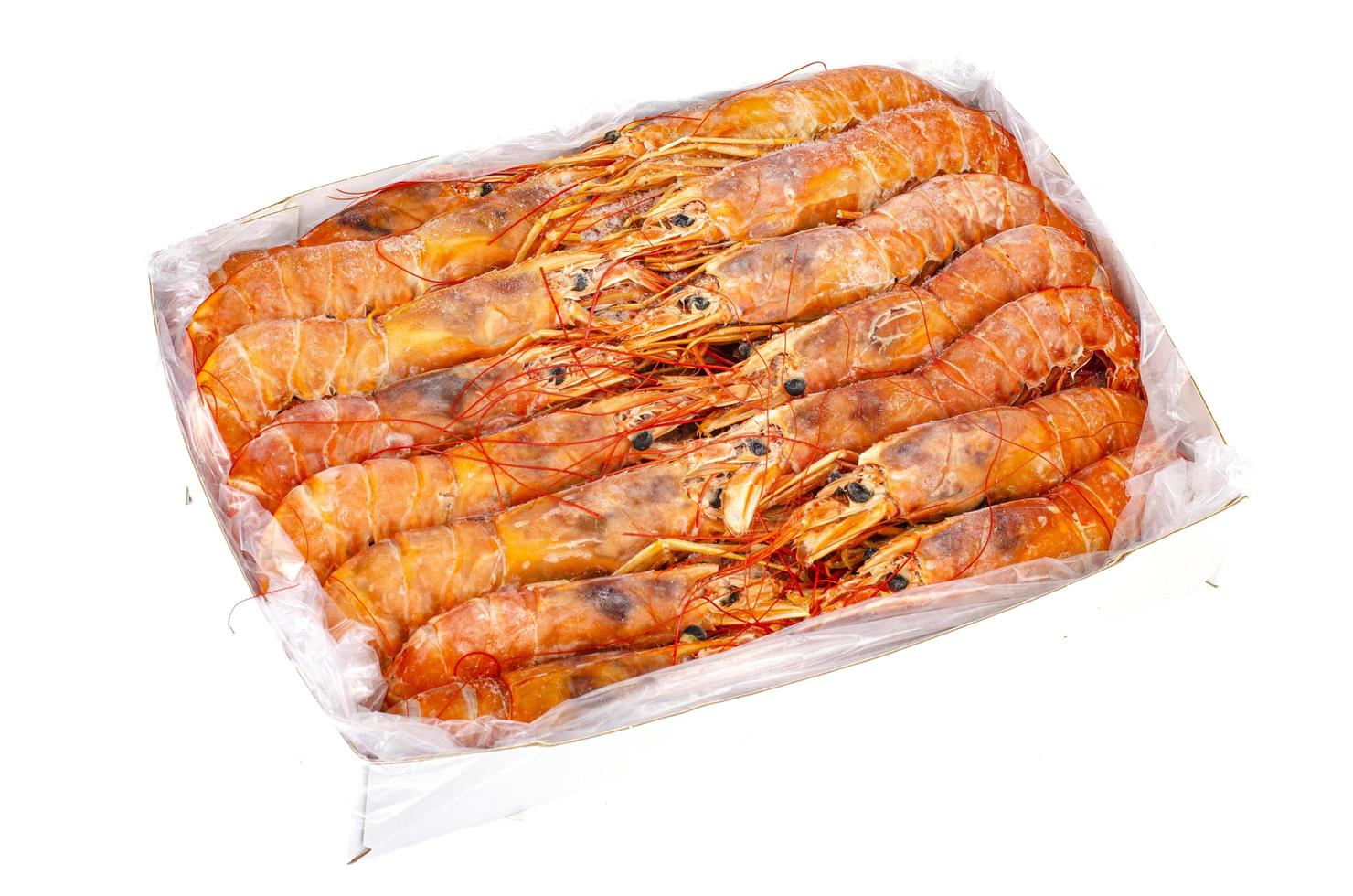 langoustines argentine frozen isolated on white background. Photo