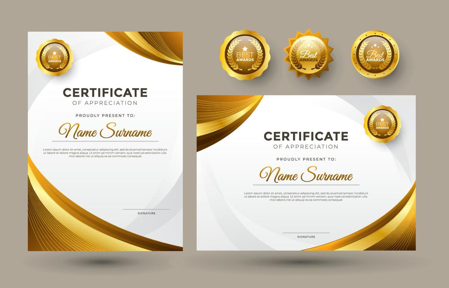 conjunto de plantillas de certificado vector