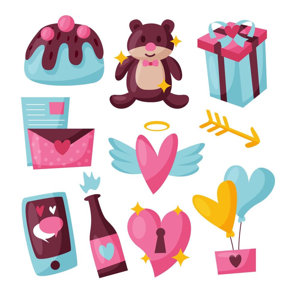 colección de iconos de san valentín vector